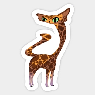 Wonky Giraffe Cat Sticker